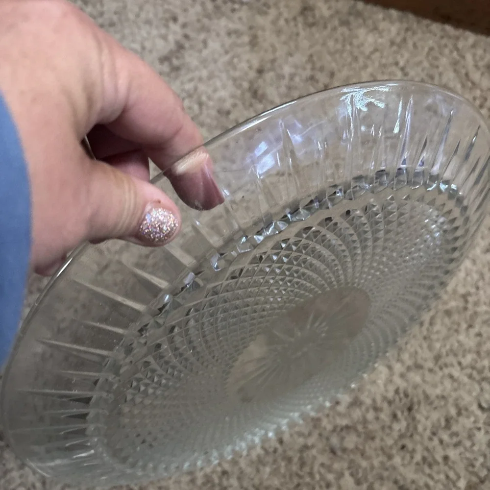 Anchor Hocking Wexford Glass Serving Tray Platter Charger 12.5